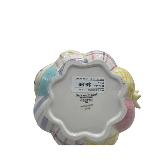 Fitz & Floyd Easter Basket w/ Bunny & Colored Eggs "A GOOD EGG" Essentials Bowl - Picture 15 of 16